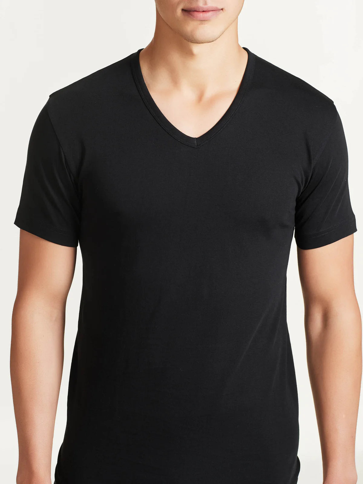 Maglietta Uomo Scollo a V Manica Corta 100% Cotone Seamless Fit – Bipack 601418