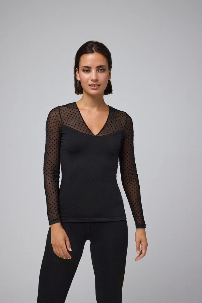 MAGLIA TERMICA CON TULLE