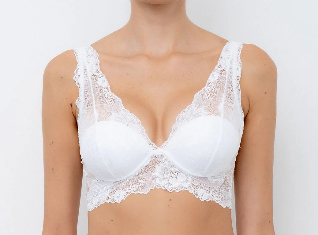 Lormar Gem Bralette in Pizzo con Coppe Push-Up Invisibili in Gel