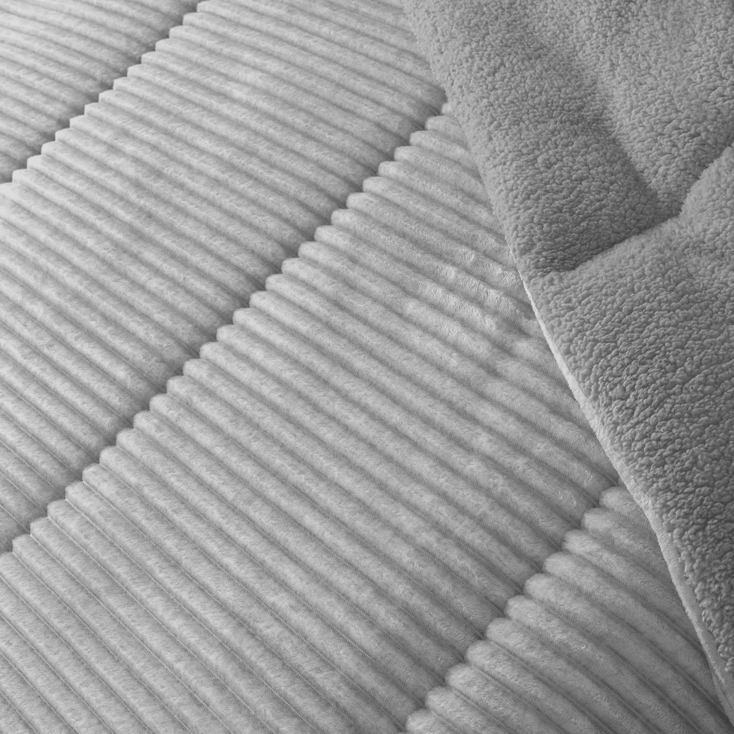 Trapunta Matrimoniale Invernale Manterol Casa in Velluto e Sherpa Comforter Lines Melange – Completo con Federe