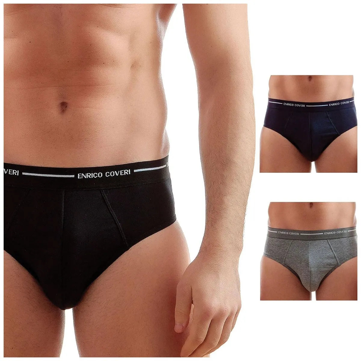 Enrico Coveri Set 3 Slip Uomo Cotone Bielastico – ES1000